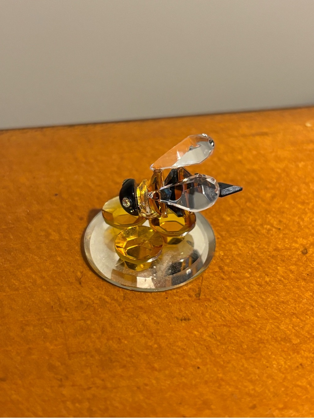 Bee on Honeycomb Crystal Figurine